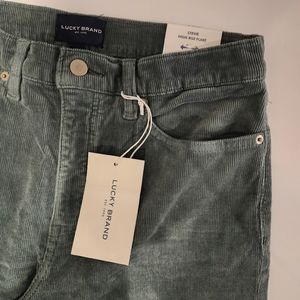 Lucky Brand Stevie High Rise Flare Corduroy Long Pants.  Women Size 12/31R Olive